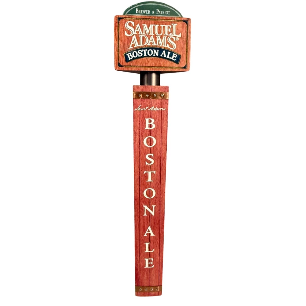 Samuel Adams Boston Ale Beer Tap Handle Brown Wood Grain Barware Decor Pub Sign